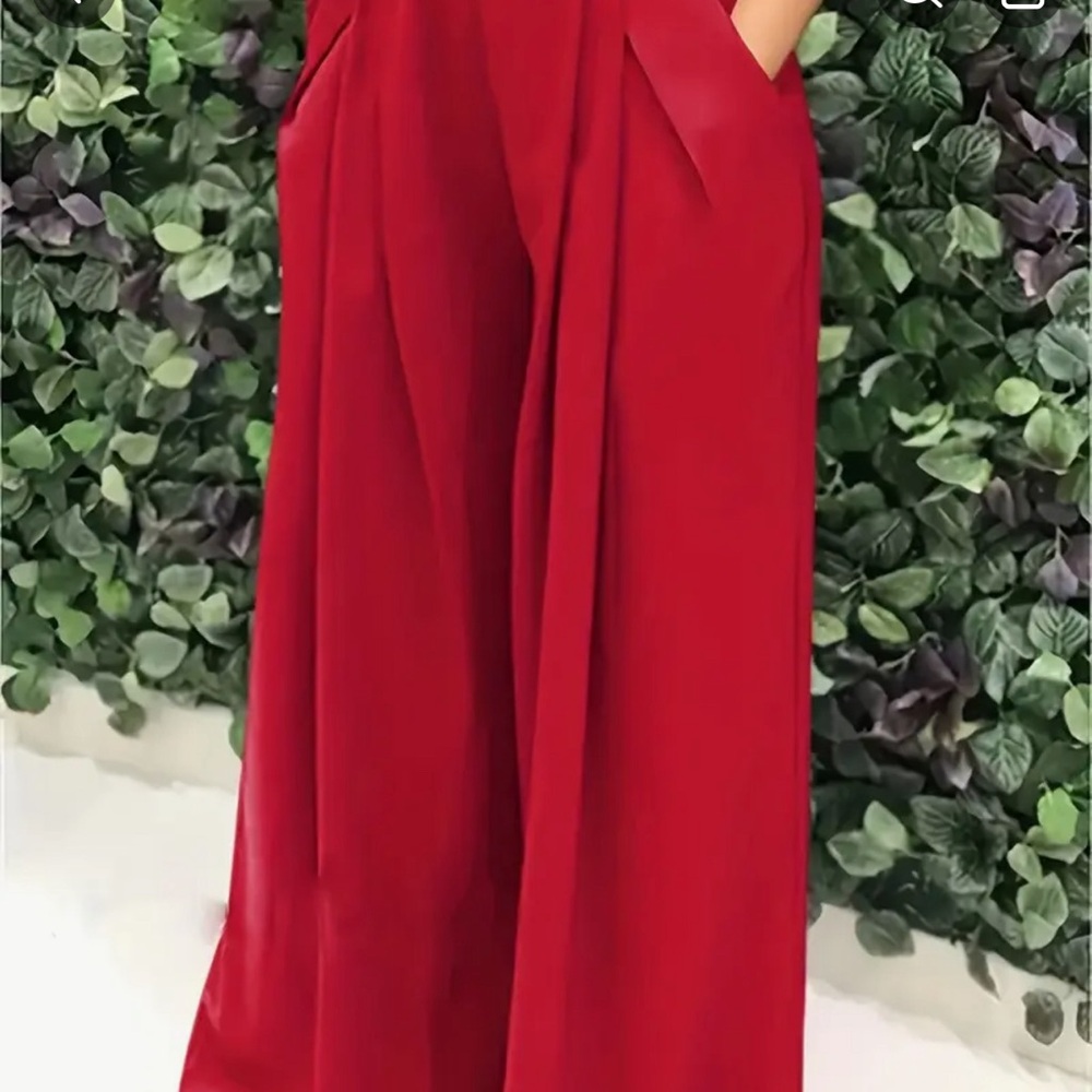 NWT red high rise wide leg size M - Picture 2 of 3